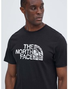 Bombažna kratka majica The North Face moška, črna barva, NF0A87NXJK31