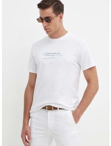 Bombažna kratka majica Pepe Jeans CINTHOM moška, bela barva, PM509369
