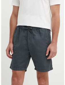 Lanene kratke hlače Pepe Jeans RELAXED LINEN SMART SHORTS siva barva, PM801093