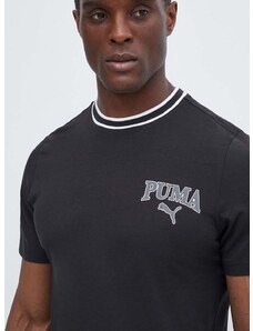 Bombažna kratka majica Puma SQUAD moška, črna barva, 678968