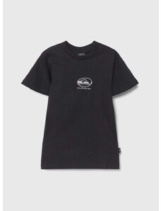 Otroška bombažna kratka majica Quiksilver CHROME LOGO črna barva