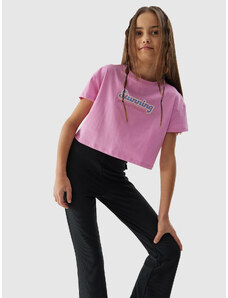4F Organic Cotton Women's Crop Top T-Shirt - Pink