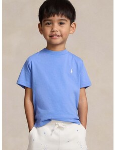Otroška bombažna kratka majica Polo Ralph Lauren vijolična barva
