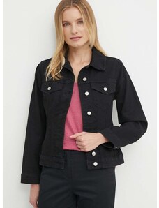 Jeans jakna Sisley ženska, črna barva