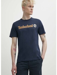 Bombažna kratka majica Timberland moška, mornarsko modra barva, TB0A5UPQ4331