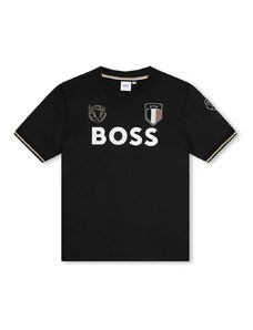 Otroška kratka majica BOSS črna barva, J50659
