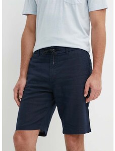 Lanene kratke hlače Boss Orange mornarsko modra barva, 50513027