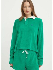 Majica z dolgimi rokavi Polo Ralph Lauren ženska, zelena barva, 211936223