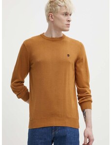 Bombažen pulover Timberland rjava barva, TB0A2BMMP471
