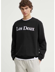 Bombažen pulover Les Deux moški, črna barva, LDM200160