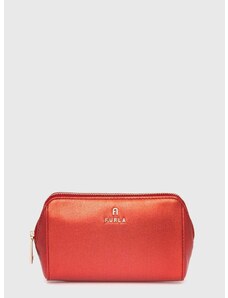 Usnjena kozmetična torbica Furla rdeča barva, WE00449 BX2658 2673S