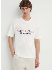 Bombažna kratka majica Marc O'Polo moška, bela barva, 424208351304