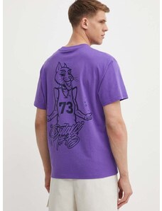 Bombažna kratka majica Puma moška, vijolična barva, 625271