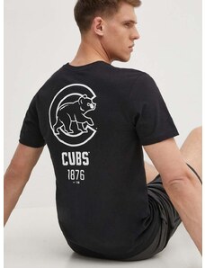 Bombažna kratka majica Nike Chicago Cubs moška, črna barva