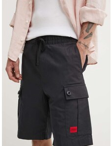 Bombažne kratke hlače HUGO črna barva, 50510594