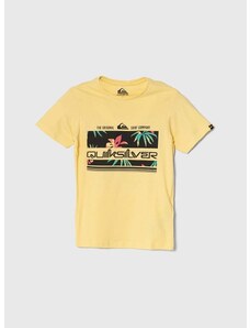 Otroška bombažna kratka majica Quiksilver TROPICALRAINYTH rumena barva