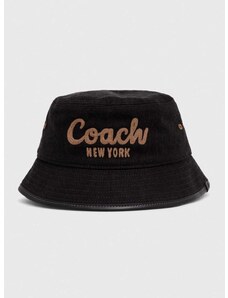 Jeans klobuk Coach črna barva