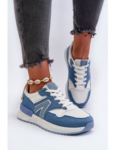 Kesi Women's denim sneakers made of eco leather, Vinelli blue