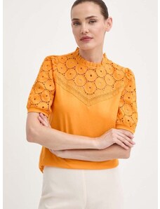 Bombažna majica Morgan DULIE ženska, oranžna barva, DULIE