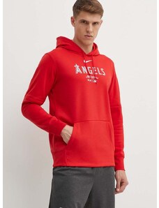 Pulover Nike Los Angeles Angels moški, rdeča barva, s kapuco