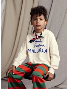 Otroški bombažen pulover Mini Rodini Mallorca bež barva