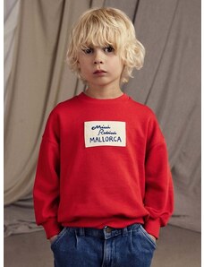 Otroški bombažen pulover Mini Rodini Mallorca rdeča barva