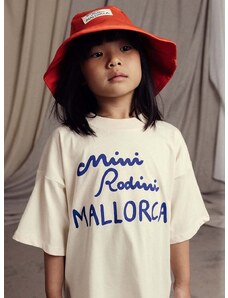 Otroška bombažna kratka majica Mini Rodini Mallorca bež barva
