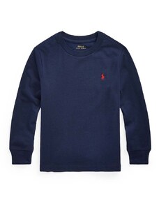 Otroški bombažen pulover Polo Ralph Lauren mornarsko modra barva, 322843804002