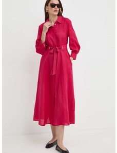 Lanena obleka Marella roza barva, 2413221094200