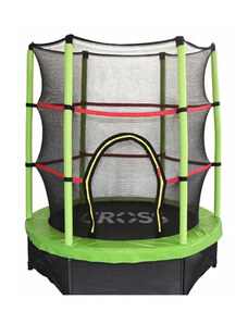 Otroški trampolin z varnostno mrežo - 140 cm WOODY CROSS GREEN