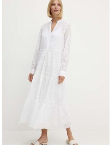 Bombažna obleka Polo Ralph Lauren bela barva, 211935173