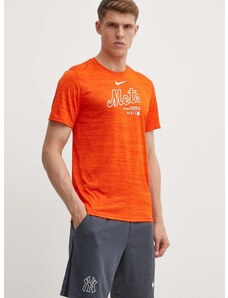 Kratka majica Nike New York Mets moška, oranžna barva