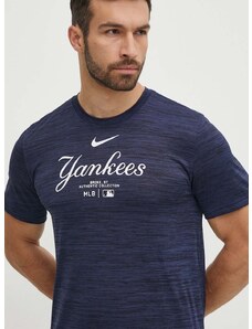 Kratka majica Nike New York Yankees moška, mornarsko modra barva