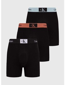 Boksarice Calvin Klein Underwear 3-pack moške, črna barva, 000NB3529A