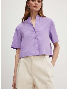 Bombažna srajca MAX&Co. ženska, vijolična barva, 2416111074200