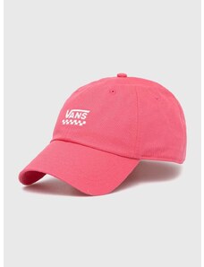 Bombažna bejzbolska kapa Vans roza barva