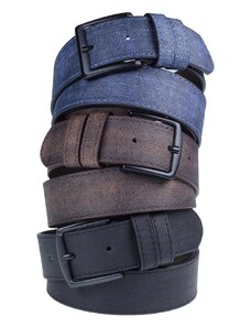 R0928 Dewberry Set Of 3 Mens Belt For Jeans And Canvas-BLACK-BROWN-NAVY