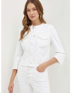 Jeans jakna Guess TERESA ženska, bela barva, W4GN41 D4MW4