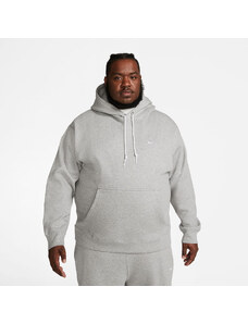Nike Solo Swoosh Men's Fleece Pullover Hoodie Dk Grey Heather/ White