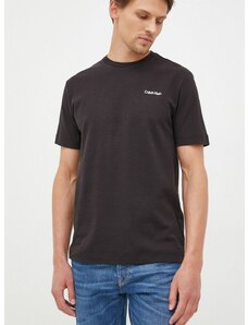 Bombažen t-shirt Calvin Klein črna barva