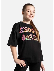 Otroška bombažna kratka majica Coccodrillo črna barva
