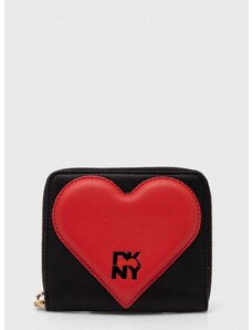 Usnjena denarnica Dkny HEART OF NY ženska, črna barva, R411ZF05