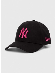 Bombažna bejzbolska kapa New Era 9FORTY NEW YORK YANKEES črna barva, 60503372