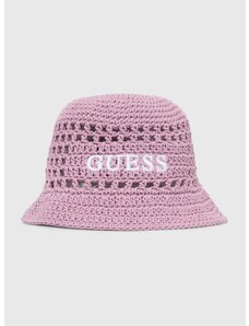 Otroški bombažni klobuk Guess roza barva