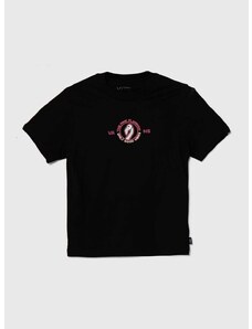 Otroška bombažna kratka majica Vans FLAMINGO SKELETON BFF črna barva