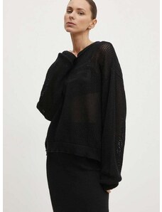 Bombažen pulover Gestuz črna barva, 10909071