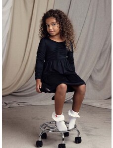 Otroška obleka Mini Rodini črna barva
