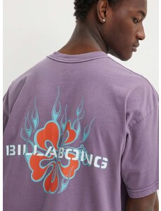 Bombažna kratka majica Billabong Paradise moška, vijolična barva, ABYZT02309