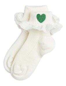 Otroške nogavice Mini Rodini Hearts bela barva