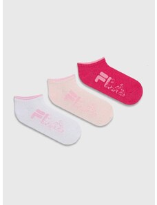 Otroške nogavice Fila 3-pack ženske, roza barva, F6935